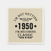 パーソナライズされたヴィンテージ誕生会 スタンダードカクテルナプキン (正面)