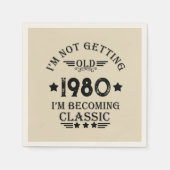 パーソナライズされたヴィンテージ誕生会 スタンダードカクテルナプキン (正面)