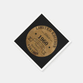 パーソナライズされたヴィンテージ誕生会 スタンダードカクテルナプキン (角)