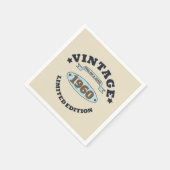 パーソナライズされたヴィンテージ誕生会 スタンダードカクテルナプキン (角)
