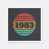 パーソナライズされたヴィンテージ誕生会 スタンダードカクテルナプキン (正面)