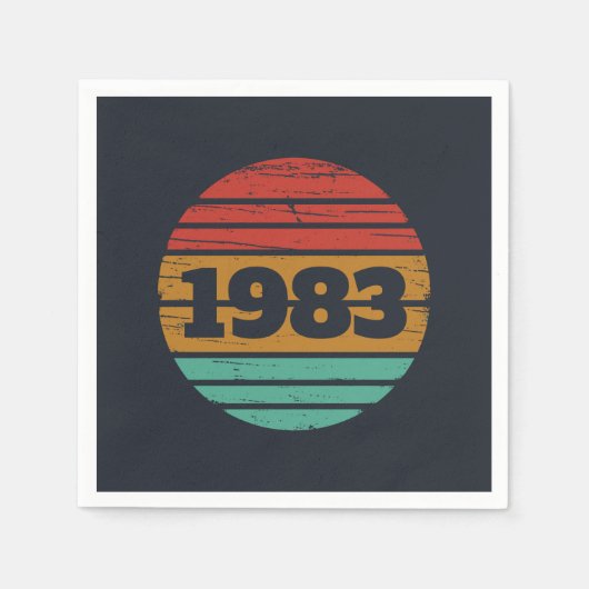 パーソナライズされたヴィンテージ誕生会 スタンダードカクテルナプキン (正面)