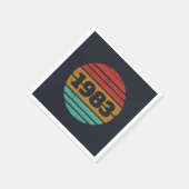 パーソナライズされたヴィンテージ誕生会 スタンダードカクテルナプキン (角)