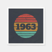 パーソナライズされたヴィンテージ誕生会 スタンダードカクテルナプキン (正面)