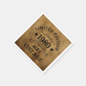 パーソナライズされたヴィンテージ誕生会 スタンダードカクテルナプキン (角)