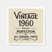 パーソナライズされたヴィンテージ誕生会 スタンダードカクテルナプキン (正面)