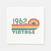 パーソナライズされたヴィンテージ誕生会 スタンダードカクテルナプキン (正面)