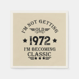 パーソナライズされたヴィンテージ誕生会 スタンダードカクテルナプキン