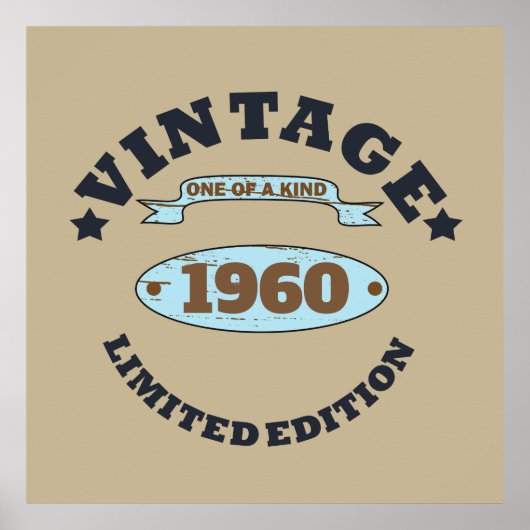 パーソナライズされたヴィンテージ誕生会 ポスター (正面)