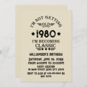 パーソナライズされたヴィンテージ誕生会 招待状 (正面/裏面)