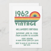 パーソナライズされたヴィンテージ誕生会 招待状 (正面/裏面)