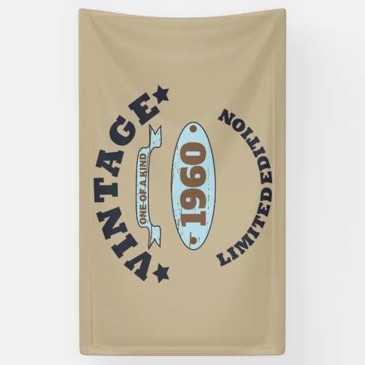 パーソナライズされたヴィンテージ誕生会 横断幕 (縦)