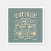 パーソナライズされたヴィンテージ誕生日ウイスキーパーティー スタンダードカクテルナプキン (正面)