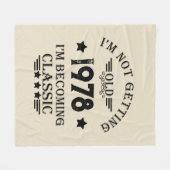 パーソナライズされたヴィンテージ誕生日ギフト黒 フリースブランケット (正面(横))