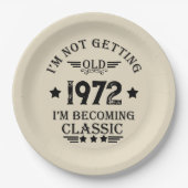 パーソナライズされたヴィンテージ誕生日ギフト黒 ペーパープレート (正面)