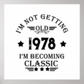 パーソナライズされたヴィンテージ誕生日ギフト黒 ポスター (正面)