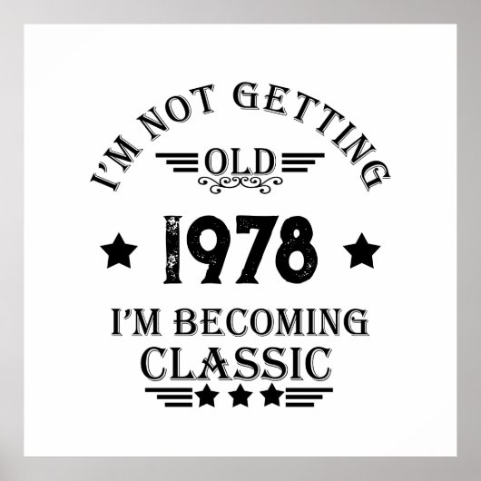 パーソナライズされたヴィンテージ誕生日ギフト黒 ポスター (正面)