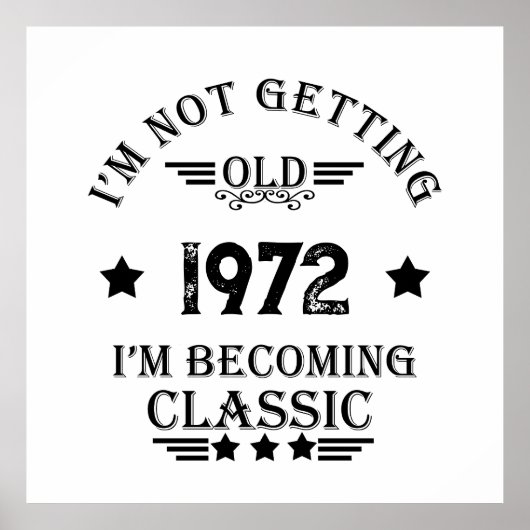 パーソナライズされたヴィンテージ誕生日ギフト黒 ポスター (正面)