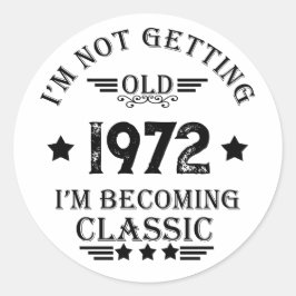 パーソナライズされたヴィンテージ誕生日ギフト黒 ラウンドシール