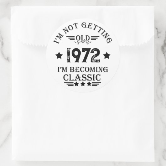 パーソナライズされたヴィンテージ誕生日ギフト黒 ラウンドシール (バッグ)