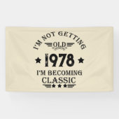 パーソナライズされたヴィンテージ誕生日ギフト黒 横断幕 (横)