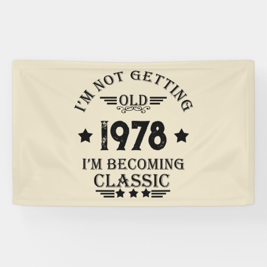 パーソナライズされたヴィンテージ誕生日ギフト黒 横断幕 (横)