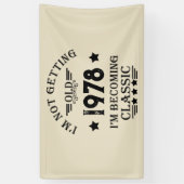 パーソナライズされたヴィンテージ誕生日ギフト黒 横断幕 (縦)