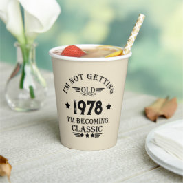 パーソナライズされたヴィンテージ誕生日ギフト黒 紙コップ