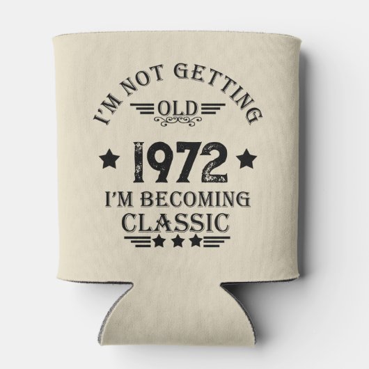 パーソナライズされたヴィンテージ誕生日ギフト黒 缶クーラー (裏面)