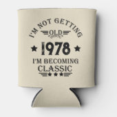 パーソナライズされたヴィンテージ誕生日ギフト黒 缶クーラー (正面)