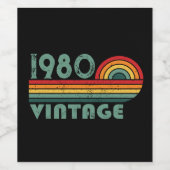 パーソナライズされたヴィンテージ誕生日ギフト ワインラベル (シングルラベル)