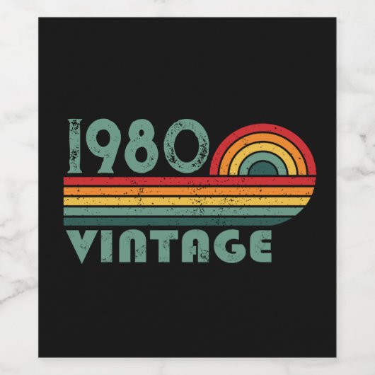 パーソナライズされたヴィンテージ誕生日ギフト ワインラベル (シングルラベル)