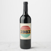 パーソナライズされたヴィンテージ誕生日ギフト ワインラベル (正面)