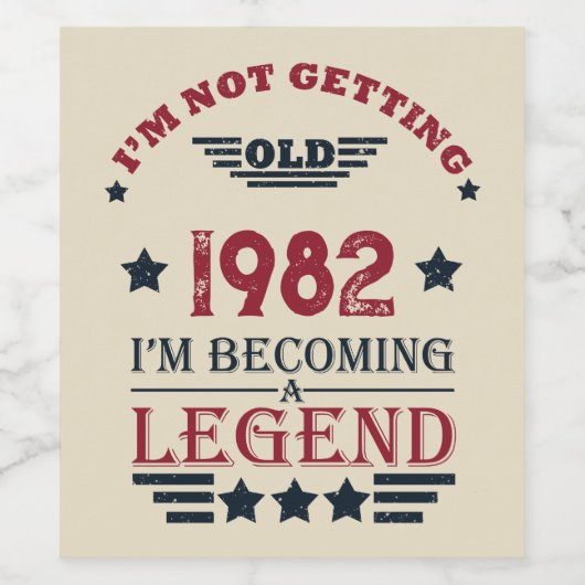 パーソナライズされたヴィンテージ誕生日ギフト ワインラベル (シングルラベル)