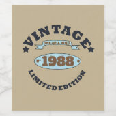 パーソナライズされたヴィンテージ誕生日ギフト ワインラベル (シングルラベル)