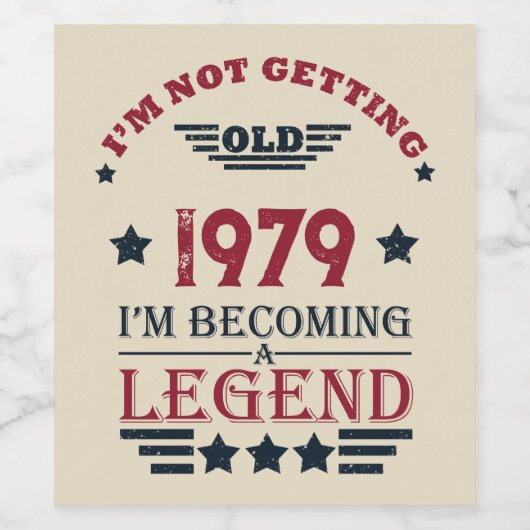 パーソナライズされたヴィンテージ誕生日ギフト 赤 ワインラベル (シングルラベル)