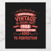 パーソナライズされたヴィンテージ誕生日ギフト 赤 ワインラベル (シングルラベル)