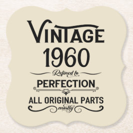 パーソナライズされたヴィンテージ誕生日ブラック ペーパーコースター