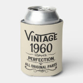 パーソナライズされたヴィンテージ誕生日ブラック 缶クーラー (缶正面)