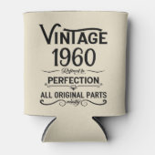 パーソナライズされたヴィンテージ誕生日ブラック 缶クーラー (正面)