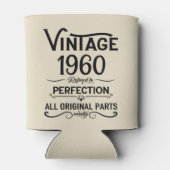 パーソナライズされたヴィンテージ誕生日ブラック 缶クーラー (裏面)