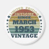 パーソナライズされたヴィンテージ誕生日プレゼントアイディア マグネット (正面)