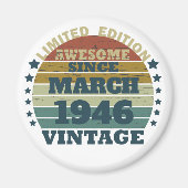 パーソナライズされたヴィンテージ誕生日プレゼントアイディア マグネット (正面)