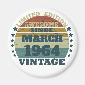 パーソナライズされたヴィンテージ誕生日プレゼントアイディア マグネット (正面)