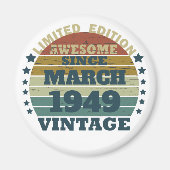 パーソナライズされたヴィンテージ誕生日プレゼントアイディア マグネット (正面)