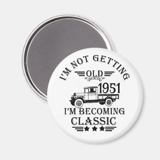 パーソナライズされたヴィンテージ誕生日プレゼントアイディア マグネット (正面/裏面)