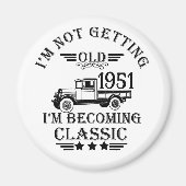 パーソナライズされたヴィンテージ誕生日プレゼントアイディア マグネット (正面)