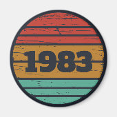 パーソナライズされたヴィンテージ誕生日プレゼントアイディア マグネット (正面)