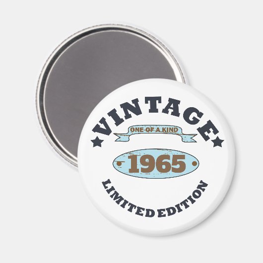 パーソナライズされたヴィンテージ誕生日プレゼントアイディア マグネット (正面/裏面)