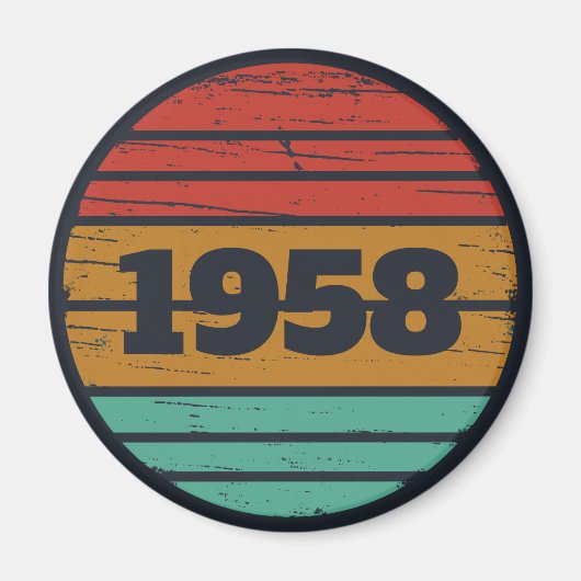 パーソナライズされたヴィンテージ誕生日プレゼントアイディア マグネット (正面)